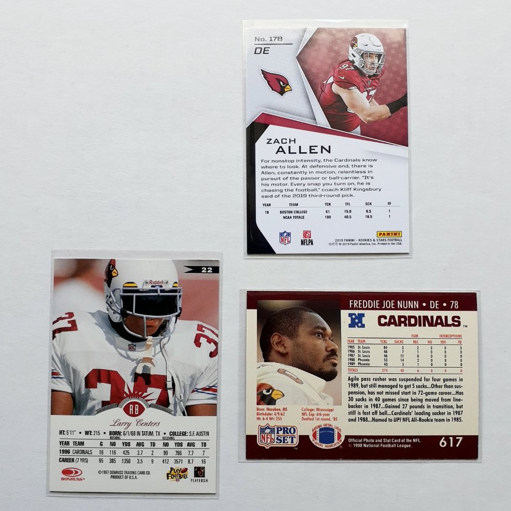 Arizona Cardinals 9 Card Lot [FBL1_2] - Picture 8 of 8